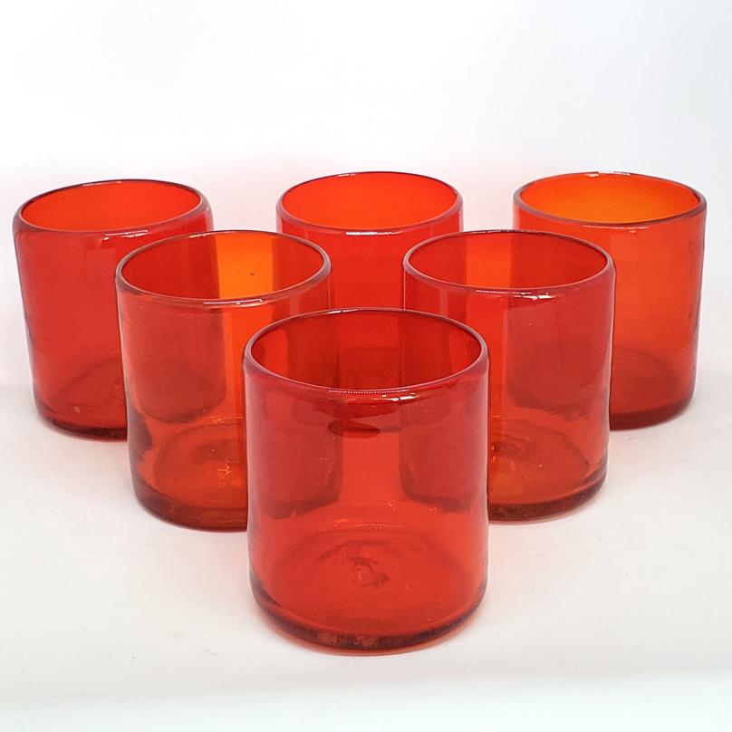 Solid Ruby Red 9 oz Short Tumblers (set of 6)